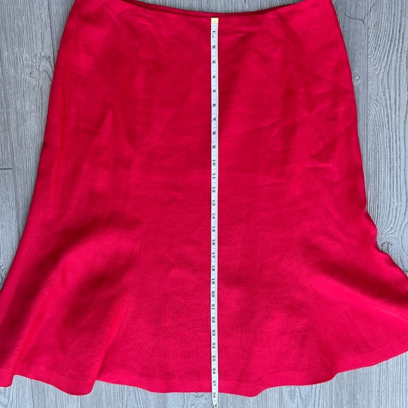NWOT Ralph Lauren Chaps 100% Linen Midi Pink Coral Skirt Size 14 - Picture 5 of 5